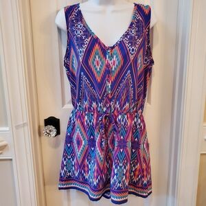 BeBop Multicolor Geometric Romper